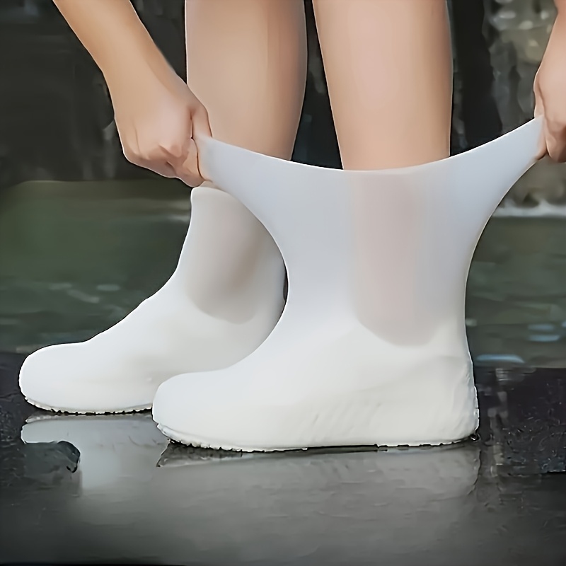 TEMU 1 Pair Of Shoe Covers - Waterproof, Reusable, And Non-slip, Unisex | Durable, Elastic, Easy To Clean