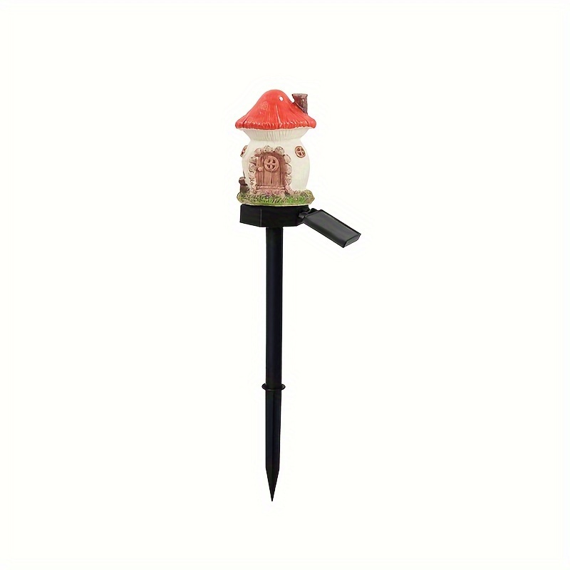 Image of Solar Light Mushroom House Lamp Resin Craft Led Outdoor Lighting Decorative Landscape Light Solar Garden Light Lawn Light For Courtyard Garden Path Lawn Holiday Decoration