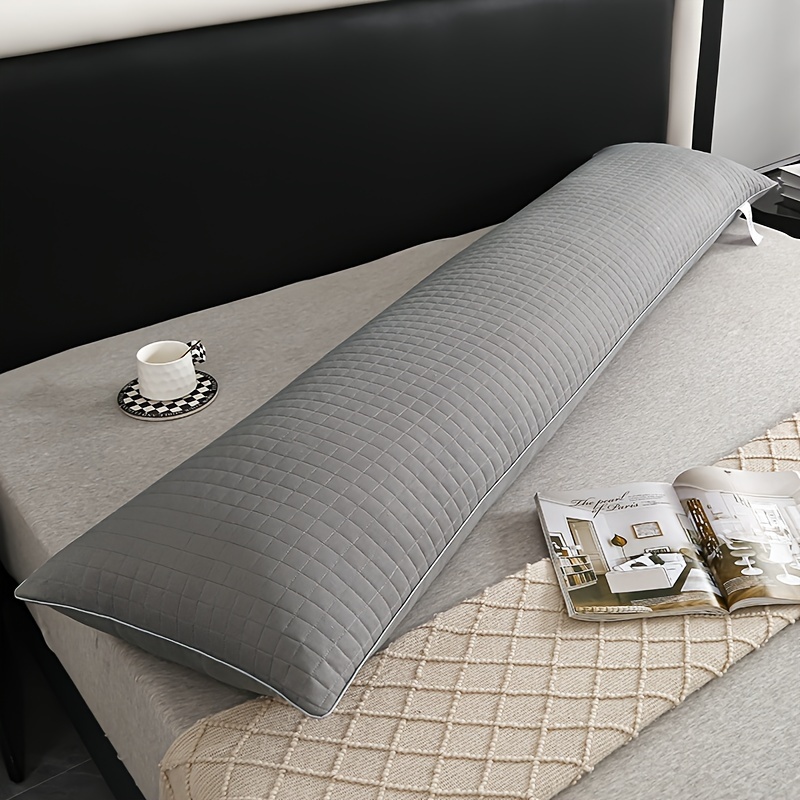 Image of Lengthened Quilted Pillow Core Long Pillow, Bedroom Bedding Comfortable Sleep Long Pillow Core, Hotel Home Single Pillow 1pc, Used To Aid Sleep, Neck Protection Slow-rebound Fluffy Long Pillow