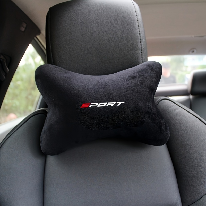 TEMU Sports Car Headrest And Lumbar Pillow | Universal Fit, Soft Plush Material, Breathable And Comfortable Neck And Waist Support, Suitable For Most