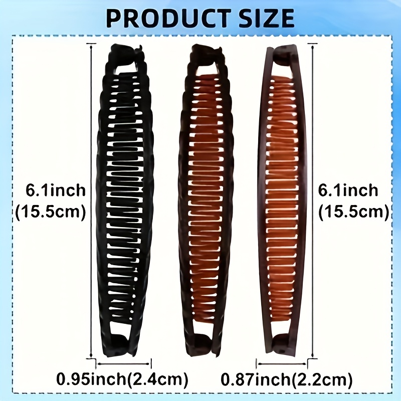 1pc 3pcs womens large banana hair clips retro non slip double tooth clips wave hairpins for thick long curly hair secure hold coffee black christmas gift vintage style durable holiday accessories Product details 5