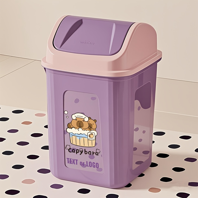 capybarafamily capybara compatible for small spaces trash can   open   rectangular waste bin space saving pp plastic   suitable for toilet bedside under sink compact discreet bin multi color options Product details 4