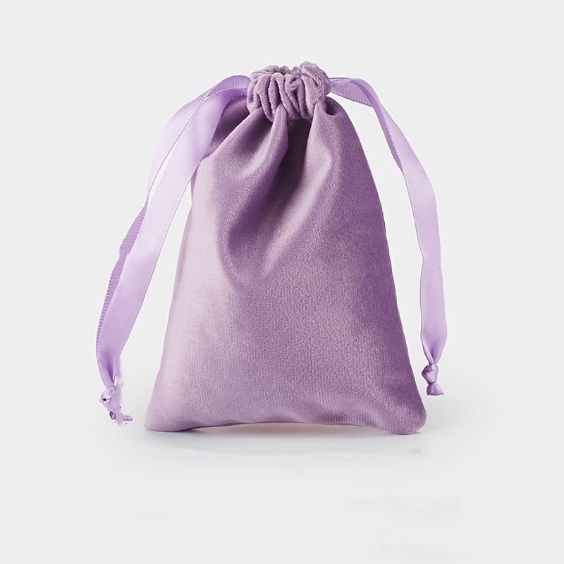Custom Logo Velvet Drawstring Bags Set of 20
