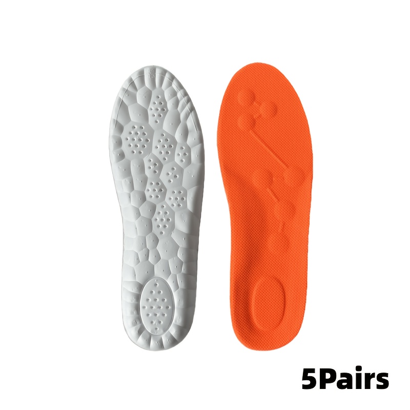 Image of 5 Pairs High Elasticity Running Sports Insoles Shock Absorbing Breathable Insoles (with To Size By , E Size 36 Cut To Size 35)