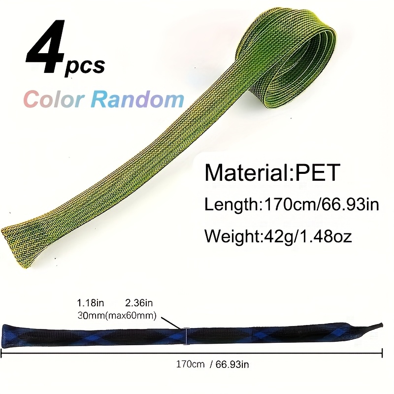 TEMU 4pcs Fishing Rod Protector Set, Random Colors, Durable Pet Material. Suitable For Storing Fly Rods, Spinning Rods, And Casting Rods. Retractable