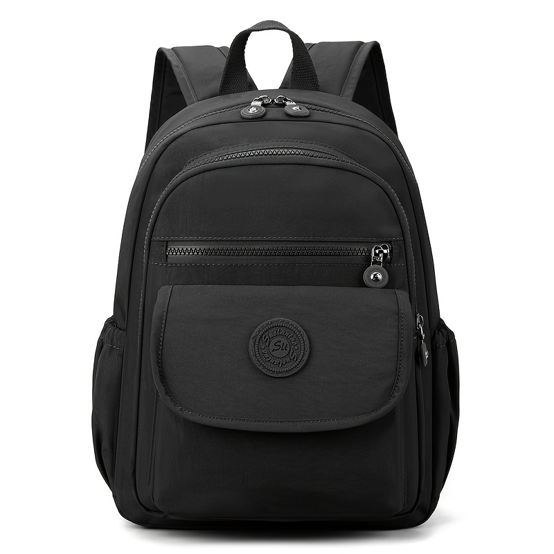 TEMU Women's Backpack, Solid Color Easy Large Capacity Multi-pocket Travel Bag, Fashionable Commuter Shoulder Bag Handheld Bag (random Logo, Pull
