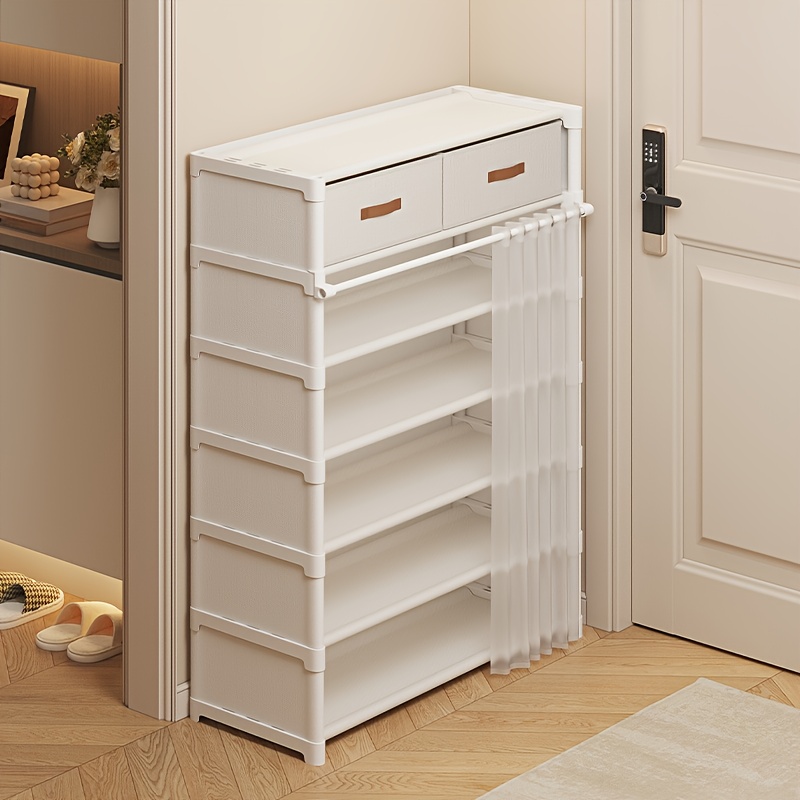 item picture 1pc household multi functional shoe storage rack indoor large capacity shoe rack independent multi layer dust proof shoe cabinet   cabinet at the entrance hall suitable for apartments dormitories and  