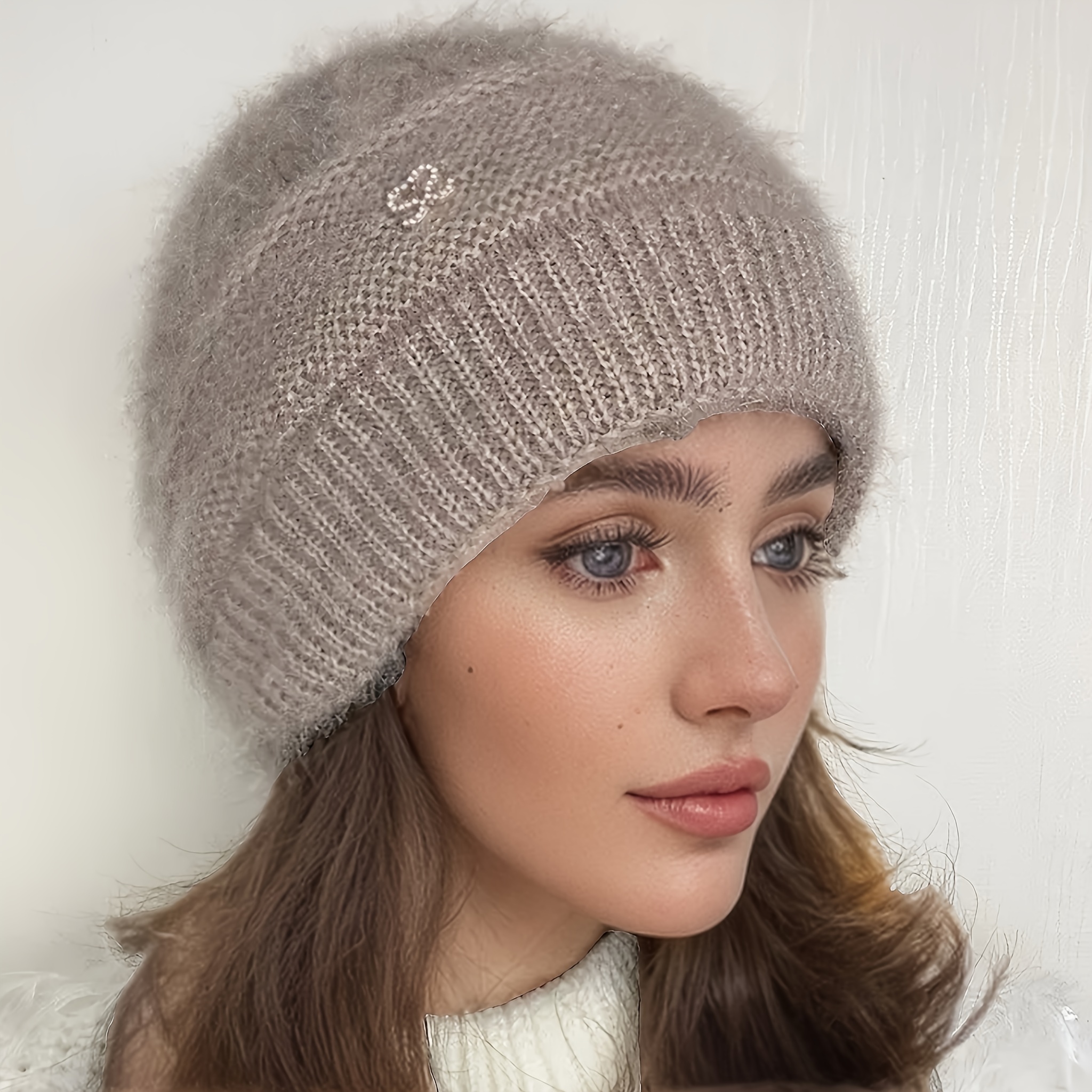 E-shop Elegante Damen Beanie Warme Mütze Winter Schneemütze, Weiche und Kuschelige Damenmütze