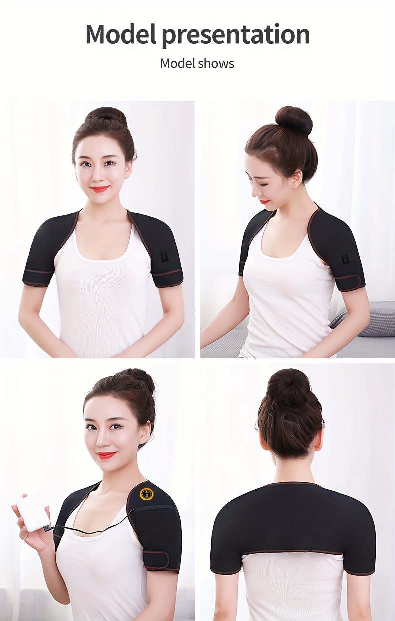 1pc dual shoulder heating massager usb powered 3 temperature settings smart temperature control perfect valentines day gift for friends suitable for home driving office use unisex non wireless Product details 1