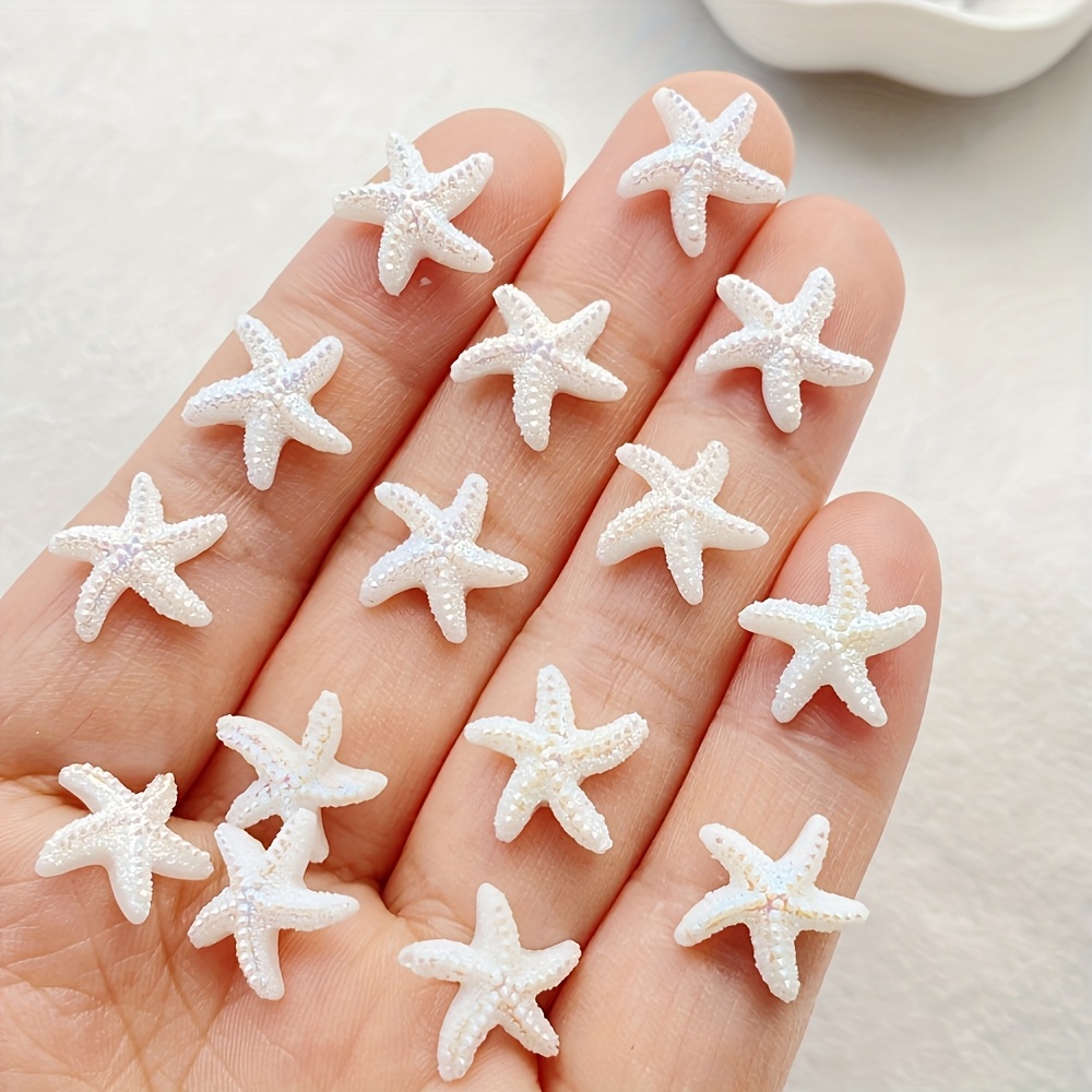 TEMU 40/68 pièces Étoiles de Mer en Résine Multicolores - Strass à Dos Plat pour DIY, Décoration de Mariage, Nail Art et Scrapbooking