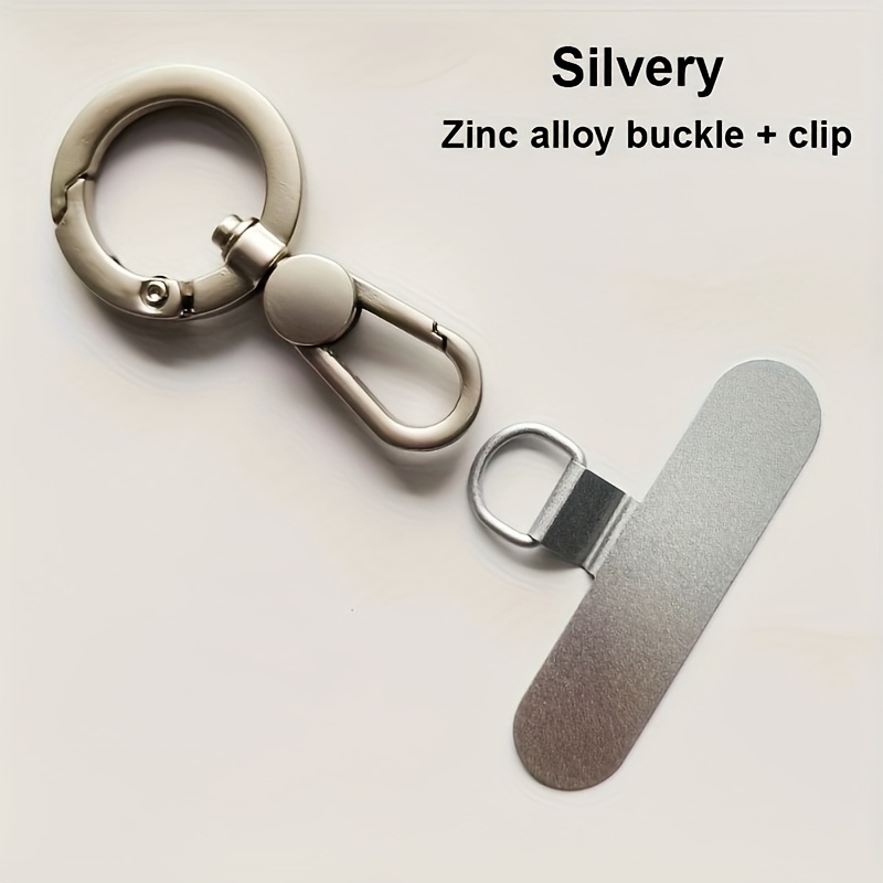 TEMU 360-degree Rotating Metal Phone Lanyard With Ring Clasp, High-end Spring Ring Hook Phone Strap, Swivel Hook Clasp, Ultra-thin Stainless Steel