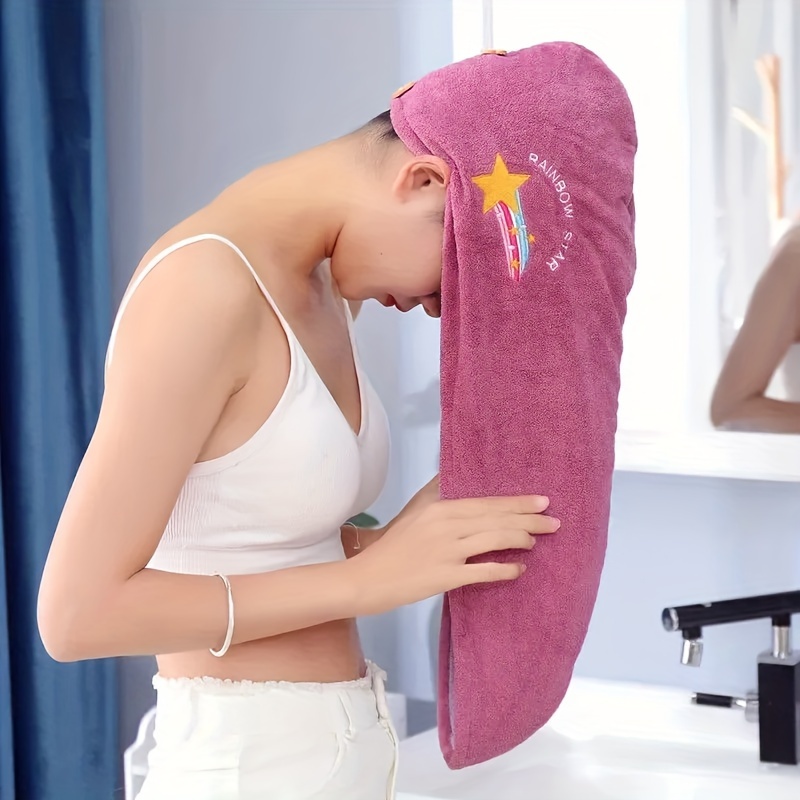 

Soft Microfiber Towel Shower Cap For Women Towel Shower Cap For Women Dry Hair Cap Quick Dry Soft Ladies Turban Head Wrap Towel For Daily Use