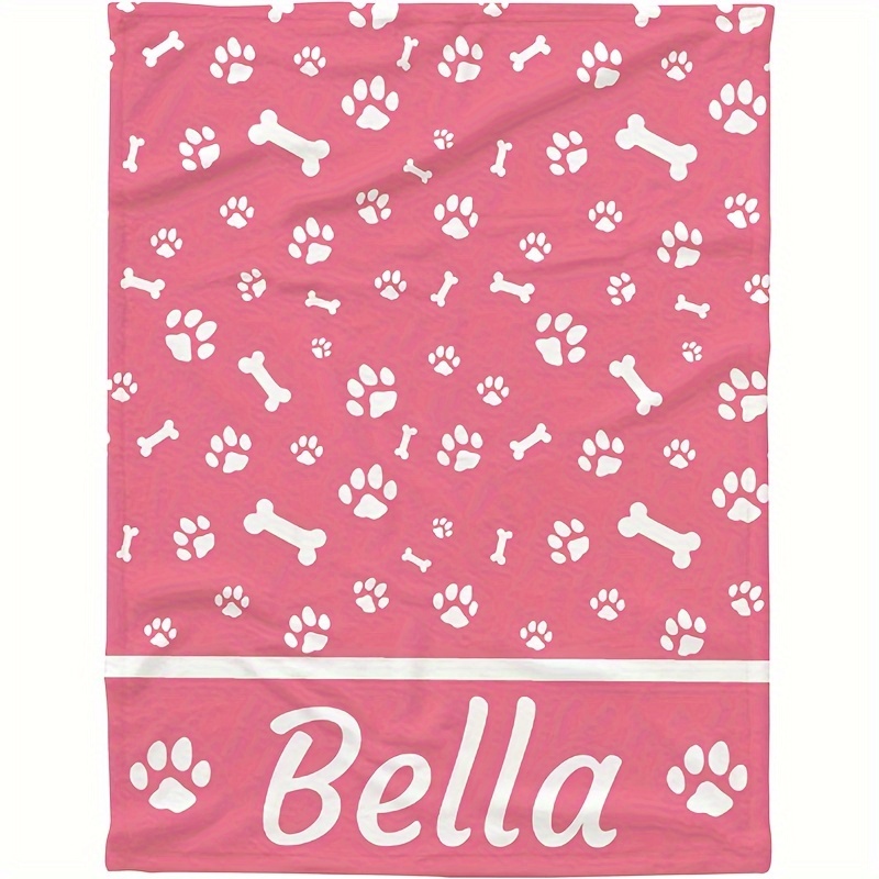 

Couverture pour chien avec de pattes et d'os personnalisées - Cadeau pour les des chiens - Lavable en machine - Convient à toutes les races de chiens