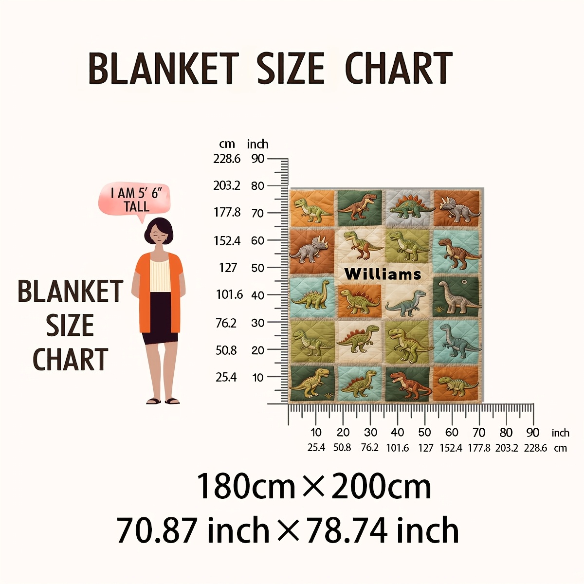 Personalized Custom Name Dinosaur Puzzle Piece Flannel Blanket