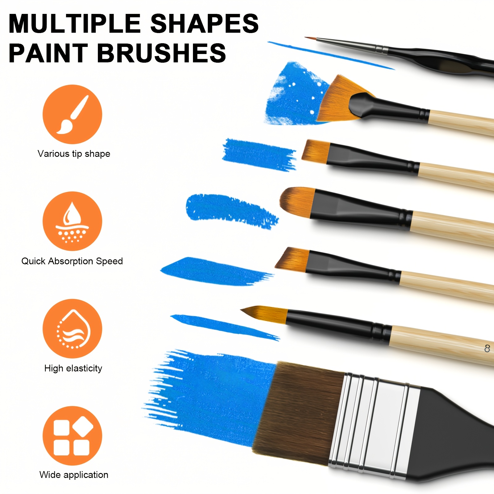 36pcs Professional Paint Brush Set with Cloth Roll for Artists