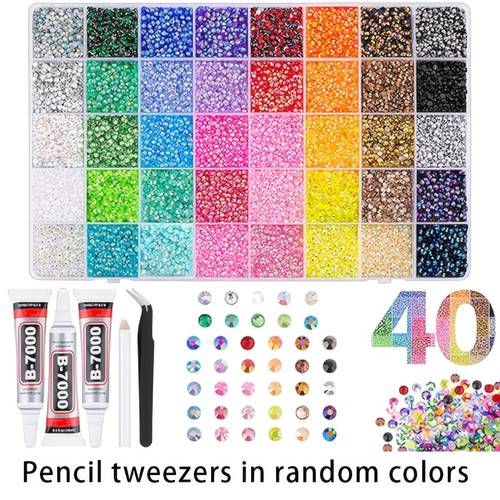 40,000 piezas de uñas de 40 ranuras para decoraciones artísticas - 3 mm de diamantes de de resina multicolores para uso artístico, adecuadas para zapatos de libros hechos a , uñas para , decoraciones de y regalos para mujeres