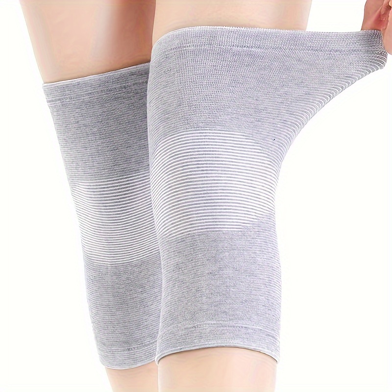 2pcs bamboo charcoal compression knee braces elastic support for running workouts basketball tennis yoga   stability breathable nylon gray     supportive kneepads bamboo charcoal infusion details 5