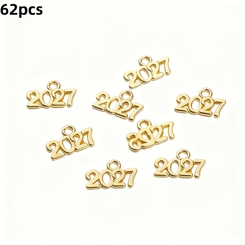 TEMU 62 piezas de dijes y colgantes nuevos de calidad 2027 | Adecuados para joyería, aretes, collares, pulseras, adornos de bolso | Regalo , material