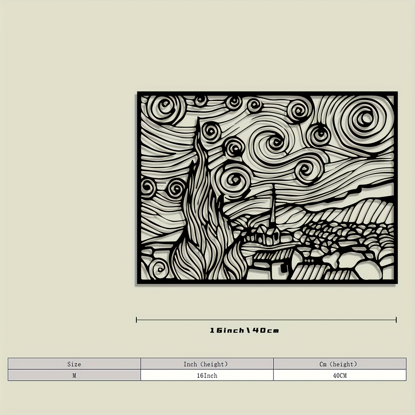 TEMU 1 pièce Décoration murale en métal La Nuit étoilée de Van Gogh - Motif vintage en fer avec ciel étoilé tourbillonnant et , Décoration pour