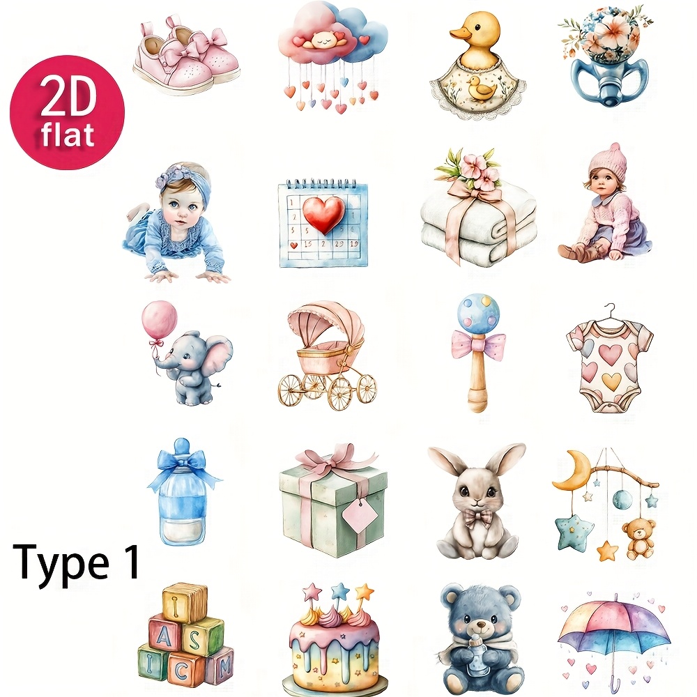 Image of 2d Flat And Girl Themed Stickers For Cutting, Decorating Journals, Photo Albums, Stationery, And Projects