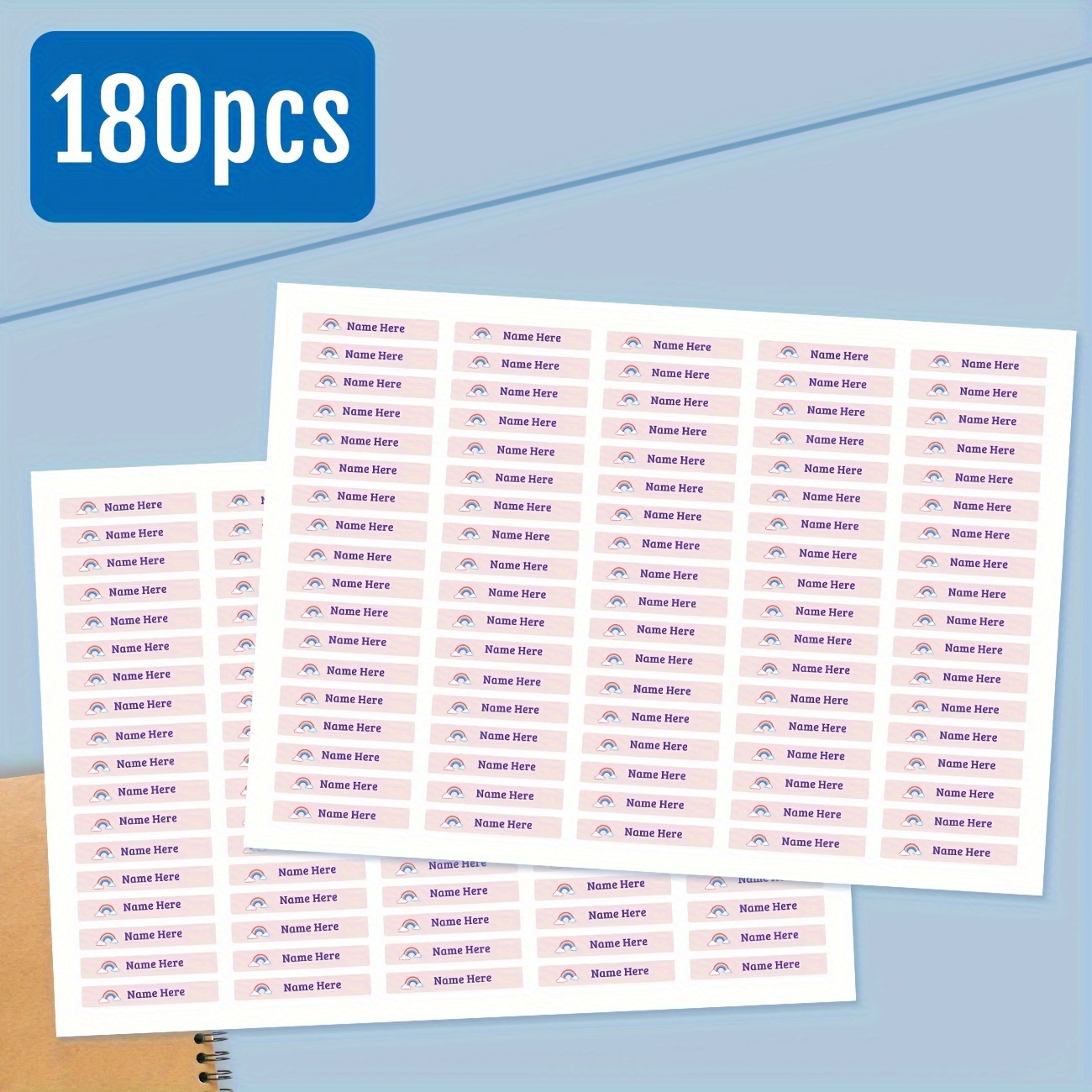Personalized Labels, Custom Pencil Supplies, Lunch Box, Books, Water Cup Toothbrush Labels, Waterproof/drip Proof, Not Submersible - 2inx0.31in, Set Of 180 Stickers