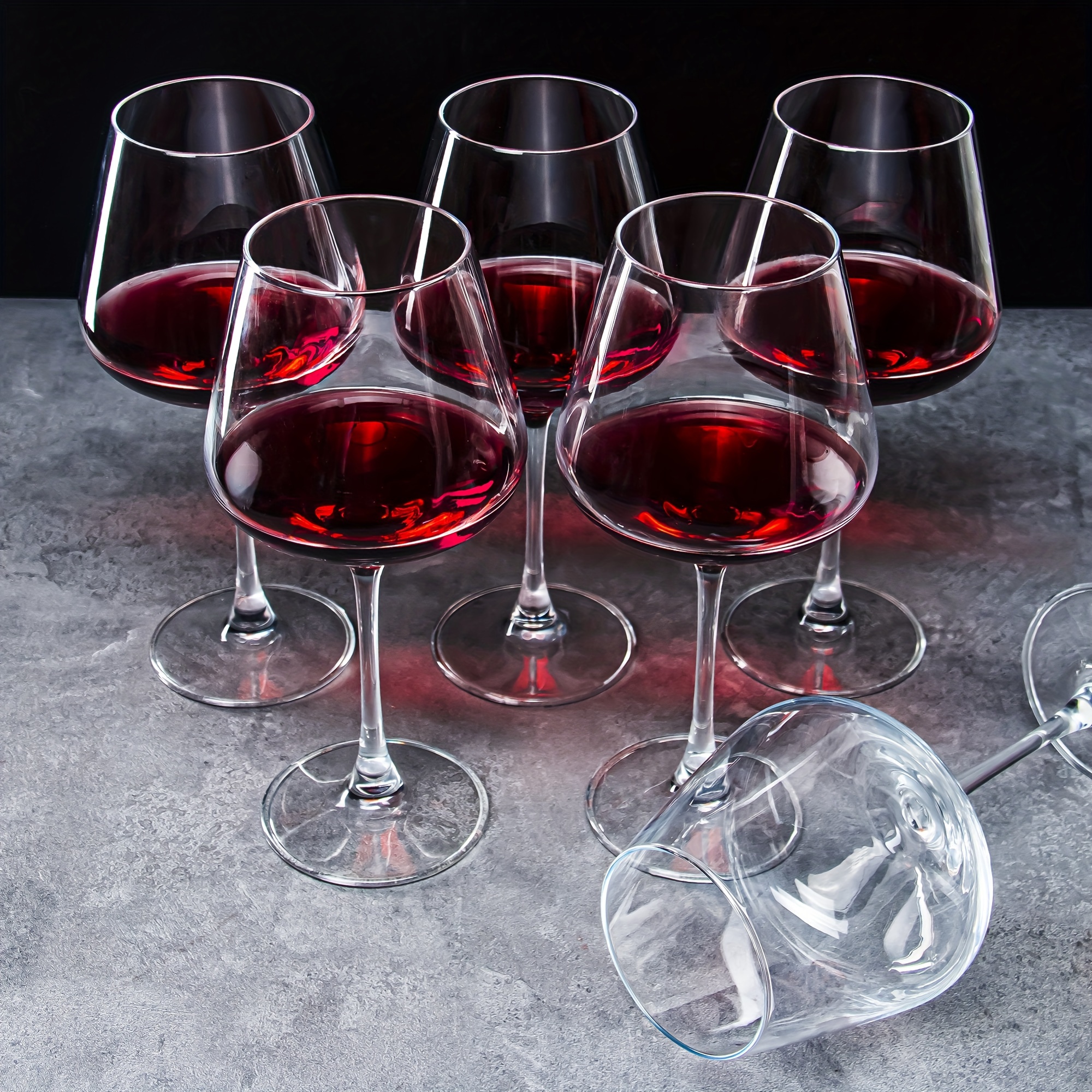 6pcs red wine glasses set 20oz burgundy large wine glasses - Temu