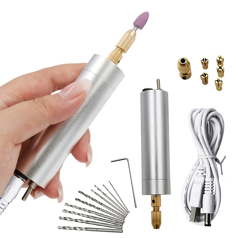 TEMU 1 Set Mini Electric Grinder, Usb-powered, With Drill Bit Removal, Suitable For Jewelry Making, Drilling, Small Electric Tools, Engraving And