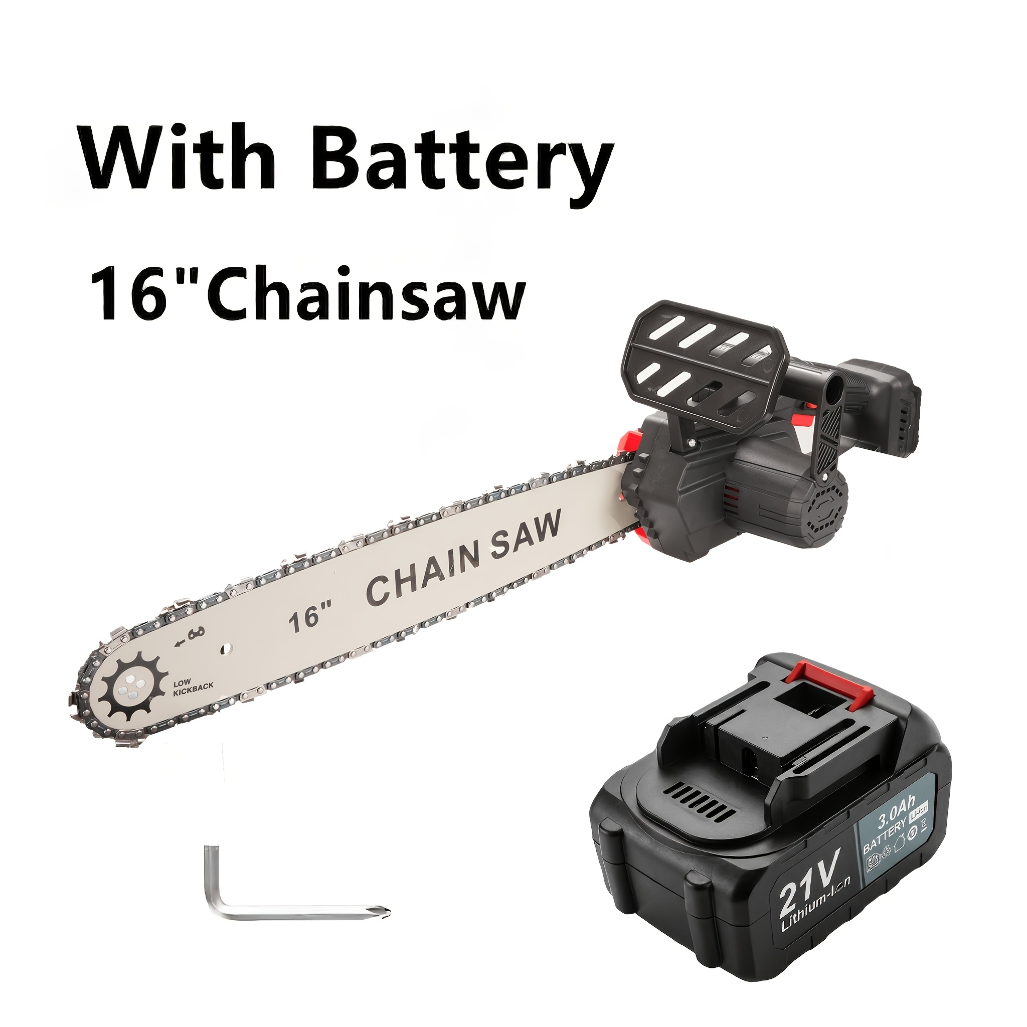TEMU 16-inch Powered Chainsaw, Brushless Cordless Chainsaw Kit With Battery And Charger, Electric Chain Saw For Wood Cutting & Tree Trimming, Garden