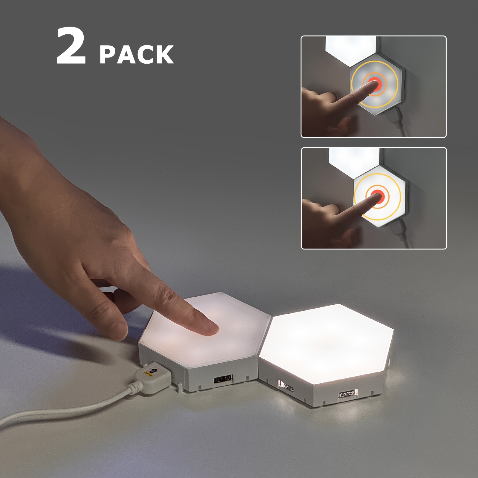 Smart Touch White Light Panel, Portable Wall-Mounted Light