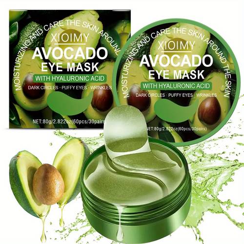 60pcs of xioimy avocado collagen eye masks moisturizing and no refrigeration needed suitable for unisex eye care moisturizing and skincare routine skincare enthusiasts skincare products care