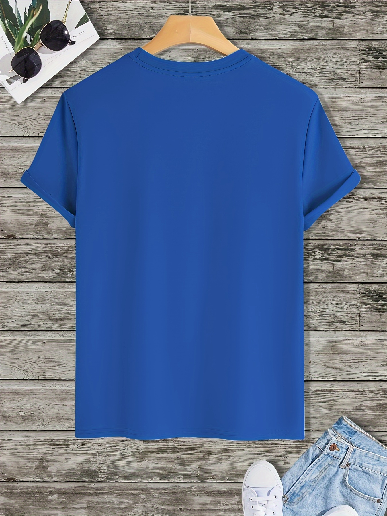 T-shirt homme en pur coton coupe ample décontracté classique_voghion.com