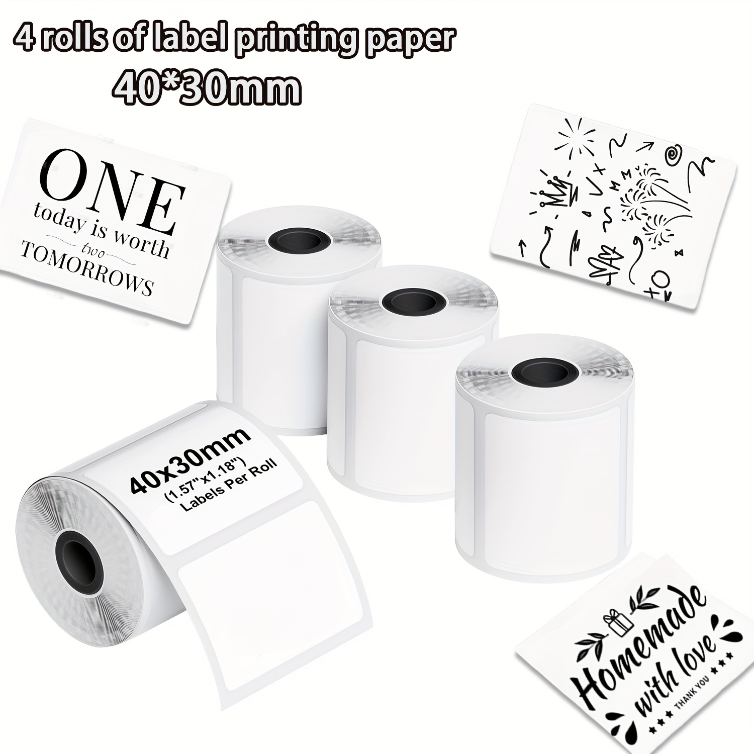TEMU White Thermal Labels, Perforated Address Labels, Thermal Paper Self-adhesive Label Sticker Tape Printer, Compatible With M220 // M120 /m221