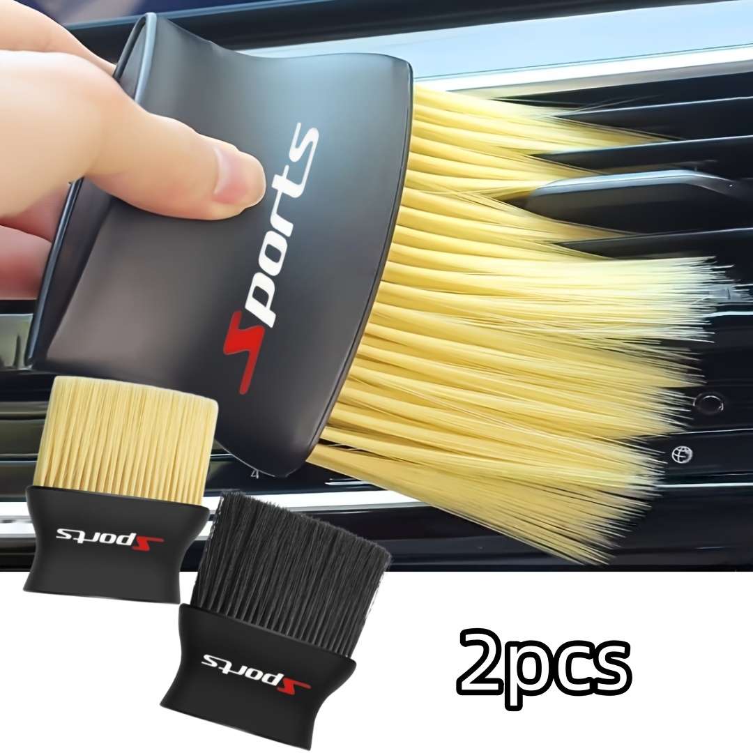 TEMU 2 Car Interior Cleaning Brushes, Suitable For Efficient Cleaning Of Vents, Dashboard, And Buttons