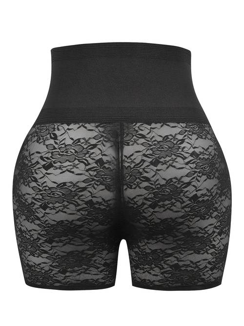 cross border mens breathable waist training lifting leg shaping high waist shapewear knee length pants with tummy control and lace corset waistband