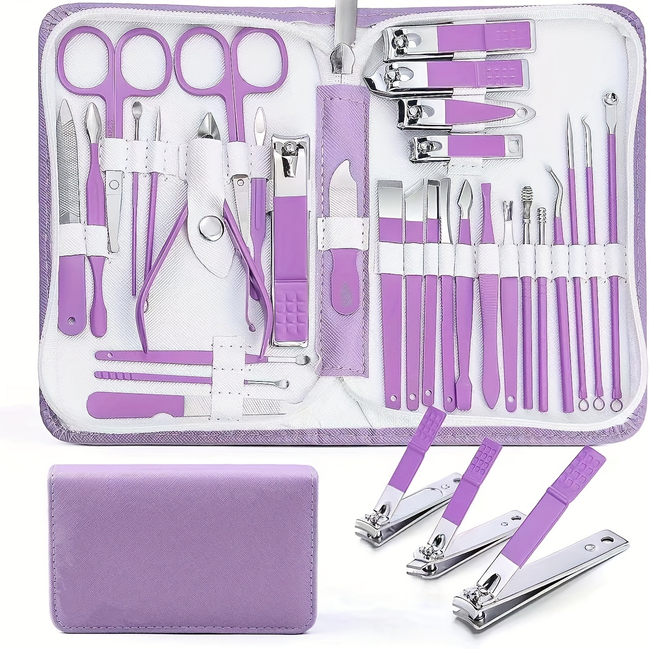

30pcs/set Nail Clippers Manicure Tool Set, With Portable Travel Case, Cuticle Nippers And Cutter Kit, Professional Nail Clippers Pedicure Kit, Grooming Kit For Travel