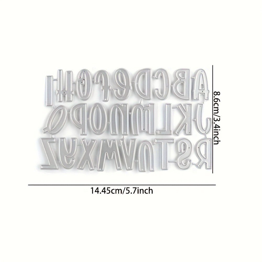 Image of 1pc Art Fonts Alphabet Letter Metal Stencils Foil Plates For Craft Card Making Photo Album Scrapbooking Decoration, Hot Foil Template Mould
