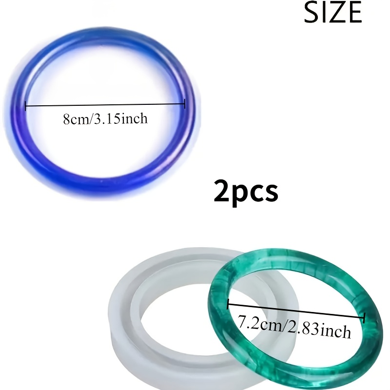TEMU 2 Silicone Molds For Bracelets - Versatile Molds Ideal For Resin Casting And Jewelry Making - Perfect For And Hobbyists, Featuring A Silicone