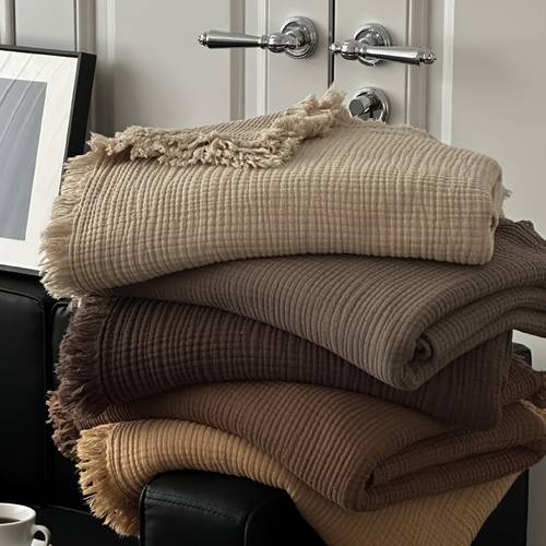 100 cotton muslin blankets for large throw 4 layer breathable and lightweight soft boho gauze muslin cotton blanket for couch bed decor travel summer