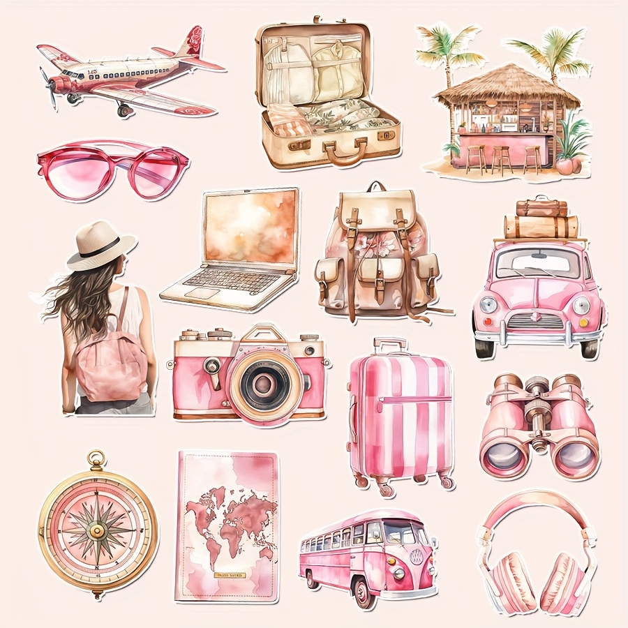 1 Set, Travel-themed Stickers, Journal Stickers, Sticker Stickers, Bookmark Stickers