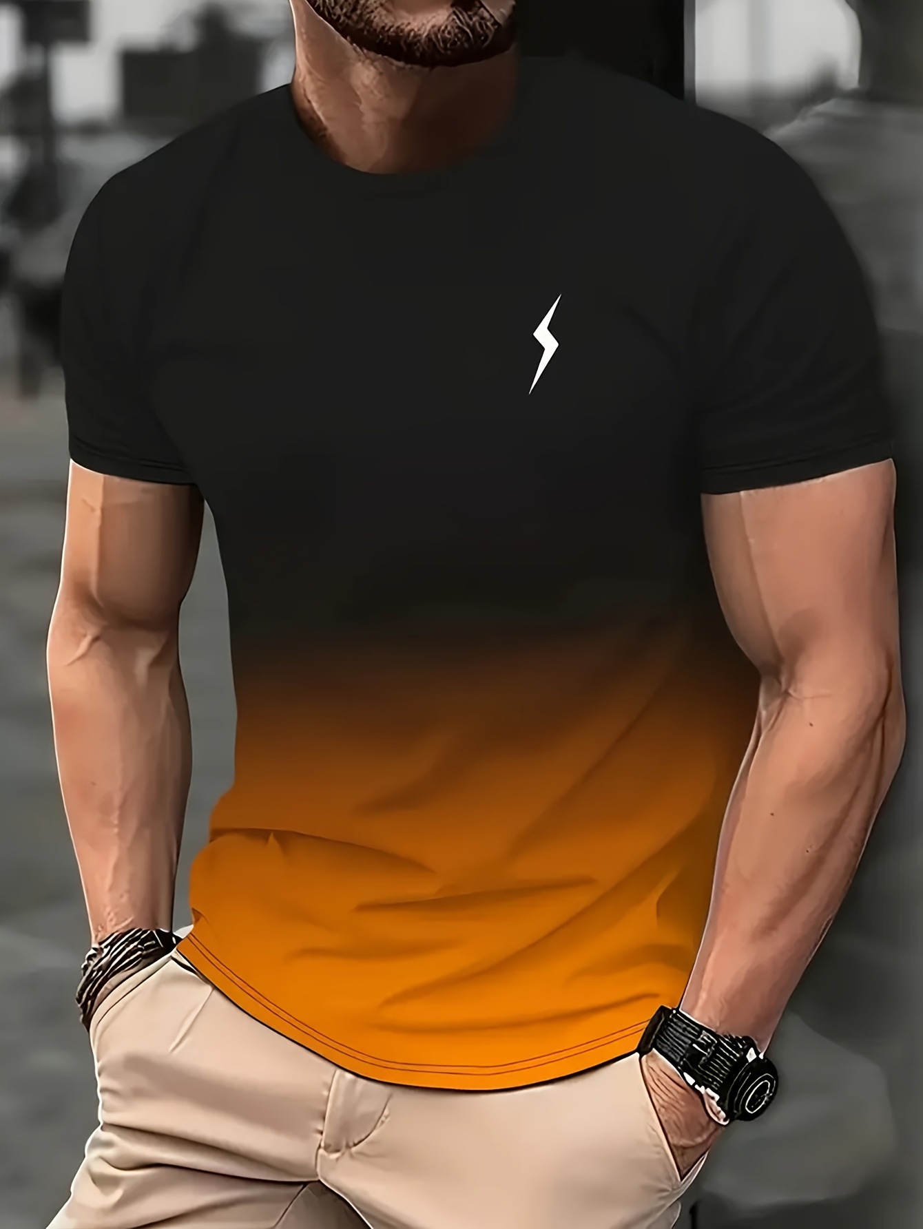 3 pc mens sports t shirt gradient cool 3d printed quick dry - Temu