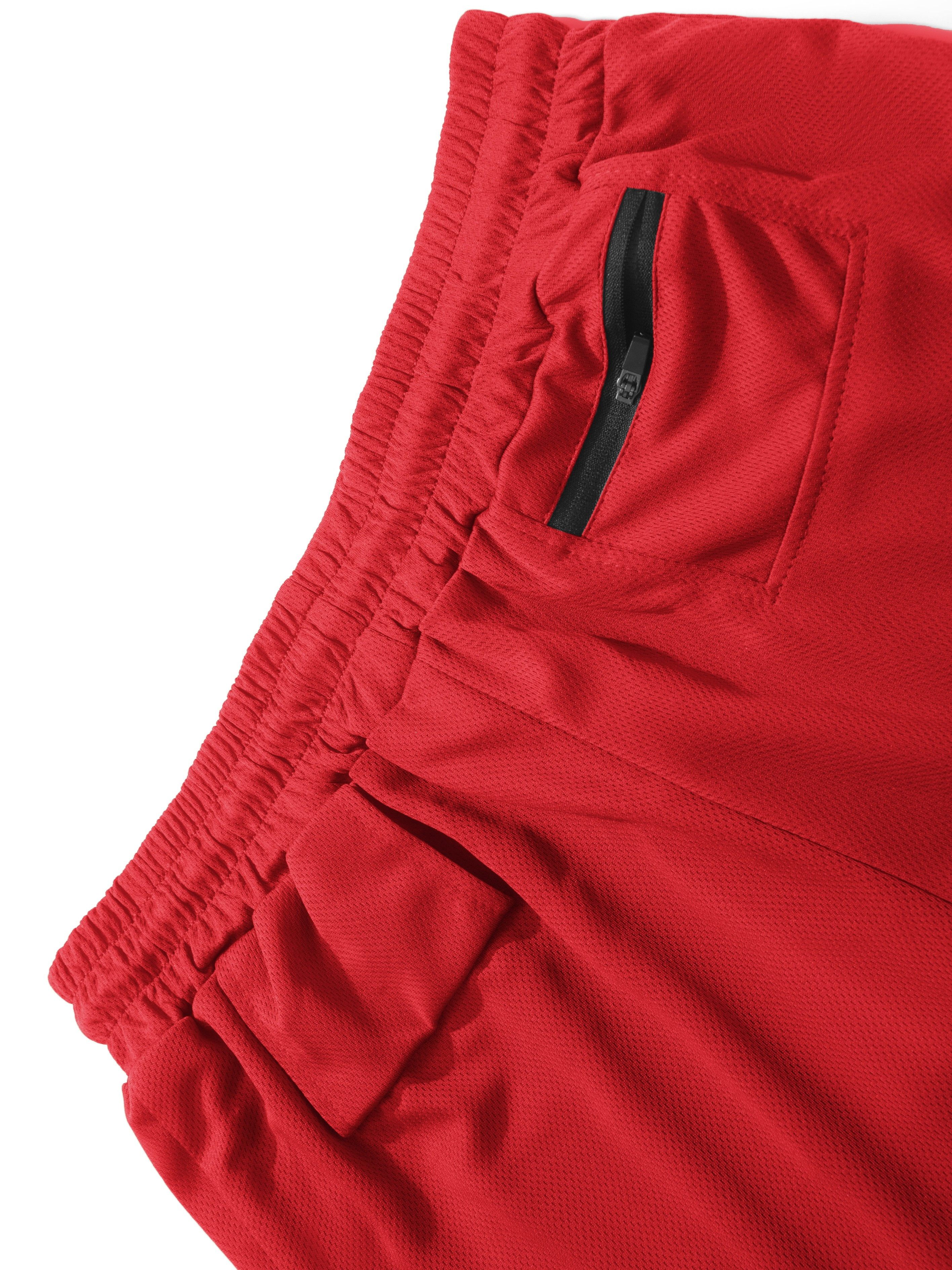 2-in-1 Double Layer Shorts With Inner Pocket, Men's Fashion Stretch Sports Shorts For Summer Gym Workout Training