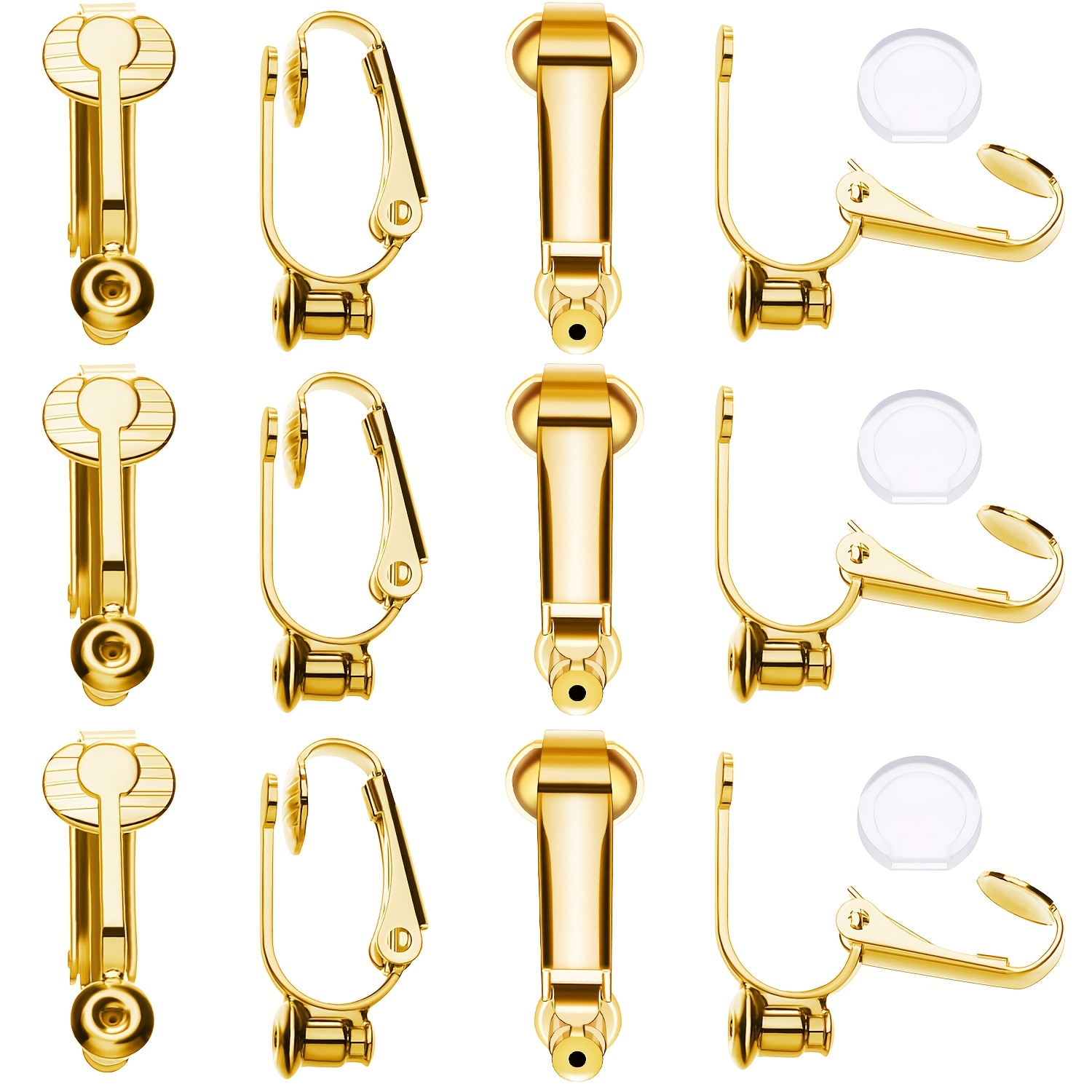 4/10pcs Clip-on Earrings Converter Components With Post For Non-pierced Ears Earring Pads
