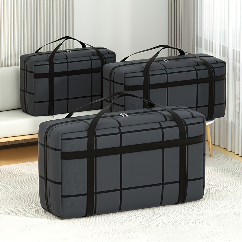 

Black Moving Storage Bag - Features Reinforced Handles, A And Luggage Bag, Multifunctional For Organizing Clothes, Quilts, And Stockings, An Essential For Travel.