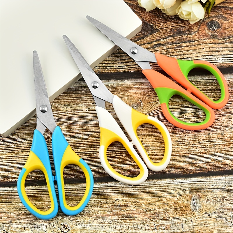 

Dual-tone Stainless Steel Scissors - Ergonomic Rounded Tip For Crafting, Sewing & Office Use - Blue