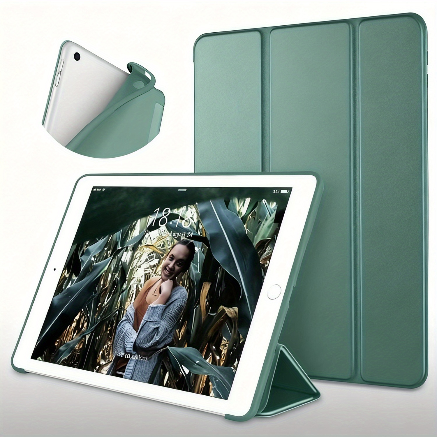TEMU de Silicona Líquida Compatible con iPad 5ª/6ª/Pro 9.7". Inteligente por Movimiento, Protección Total con Silicona Líquida, Cómoda al Tocar y