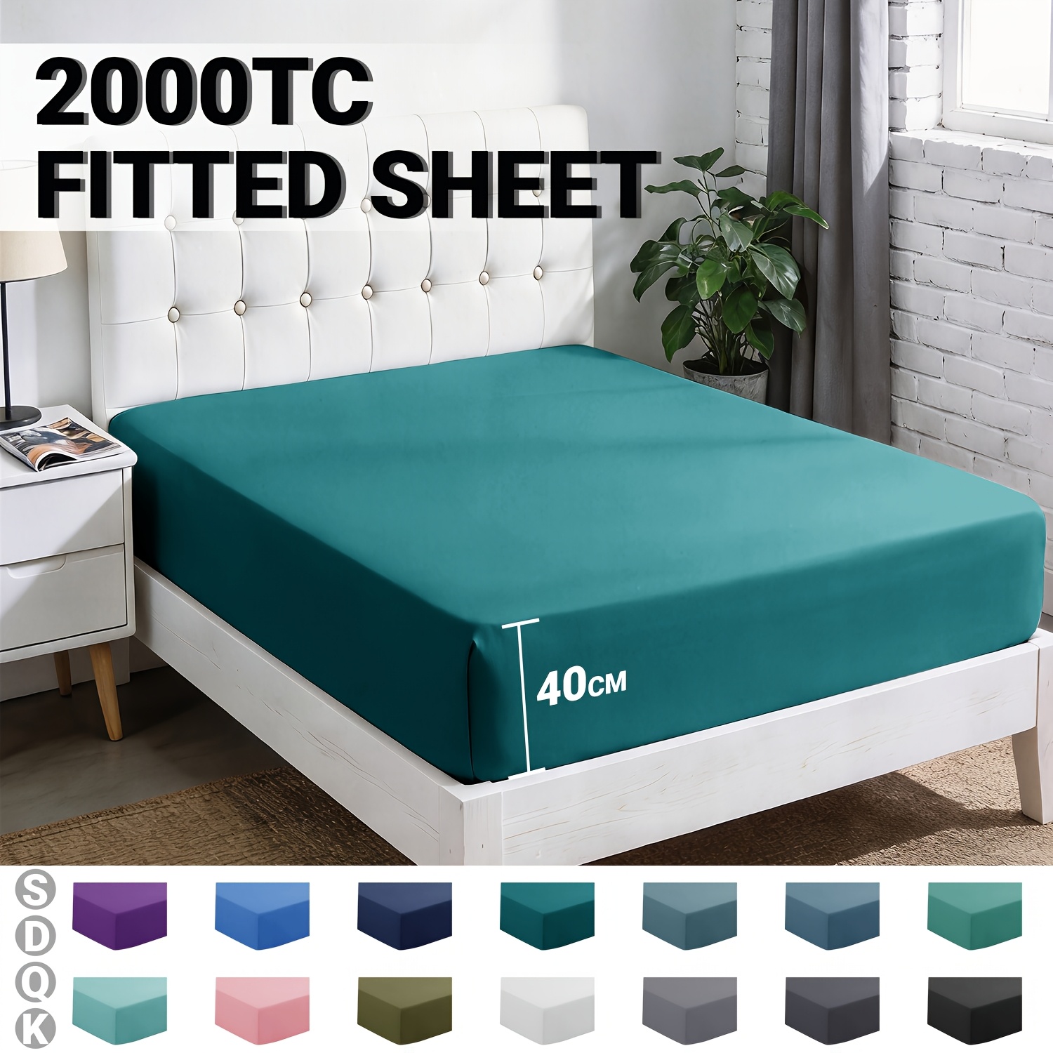 TEMU Extra Thick Fitted Sheet, 1pc Bamboo Cooling, Queen Size With Deep Pocket, Breathable & Soft, Single/double/queen/king, Machine Washable Bamboo
