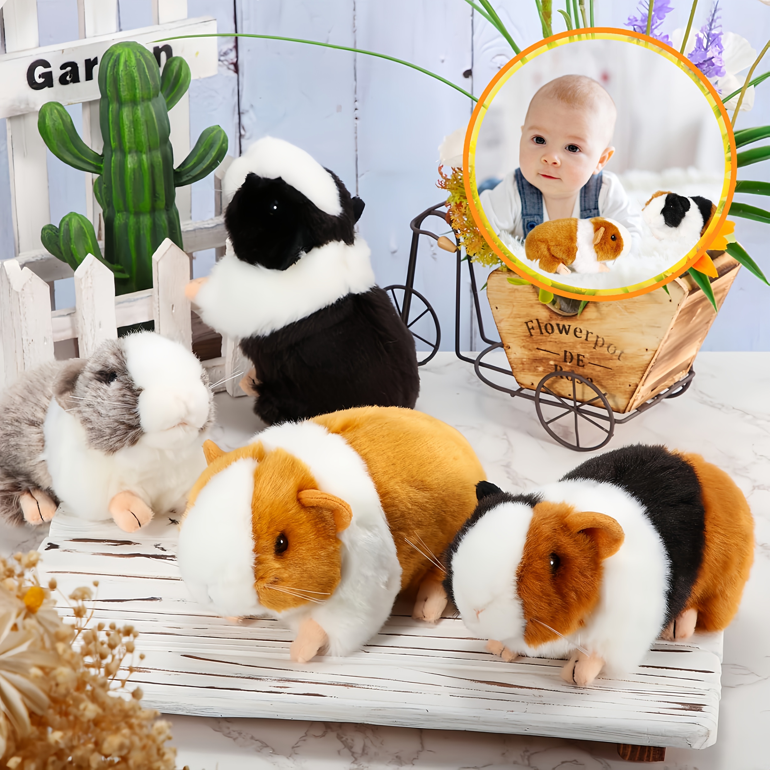 Osuter Sprechendes Meerschweinchen Kuscheltier - Weich, Wedelnder Schwanz, 2 Stück