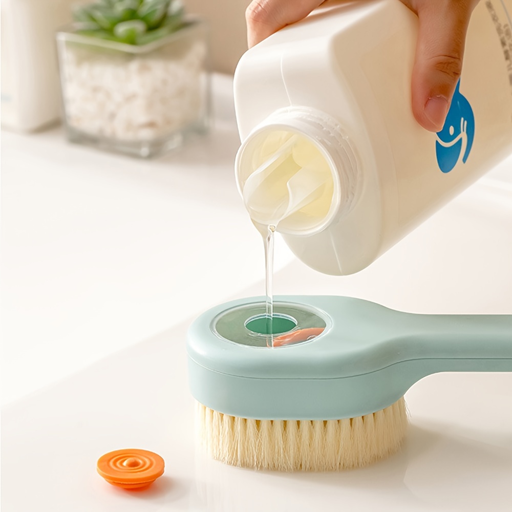 liquid bath brush press bath brush unisex long handle bath brush soft bristle back scrubbing brush to ask for help bathing artifact details 7