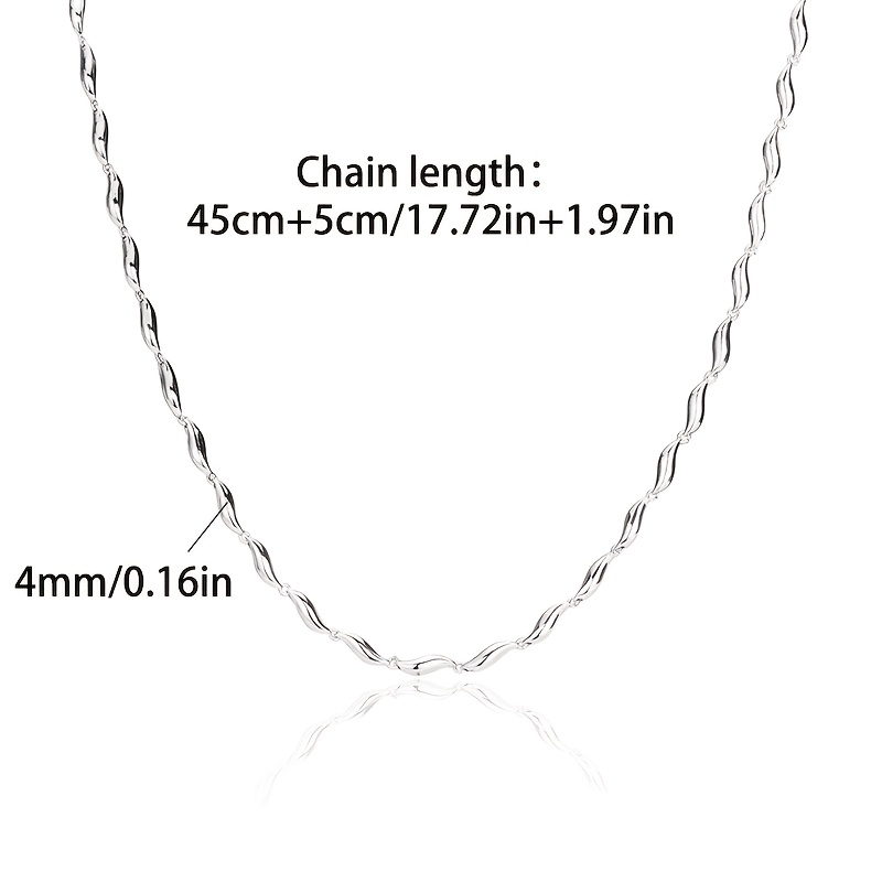 Image of A Women's Necklace, 4mm Wave Necklace, Fashionable And Classic, Elegant And , Simple , Hip-hop , Suitable For Holiday Gifts, Christmas, Valentine's Day, Exquisite Gift Box Packaging