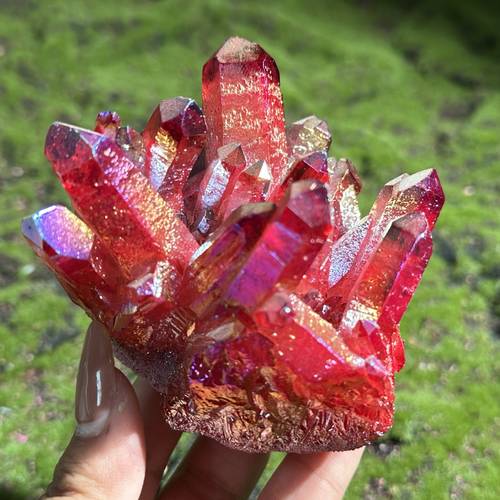 Stunning Red Crystal Cluster - Natural Raw Stone for Spiritual Energy, Perfect for Home & Office Decor, Ideal for Halloween, Christmas, Easter, Thanksgiving